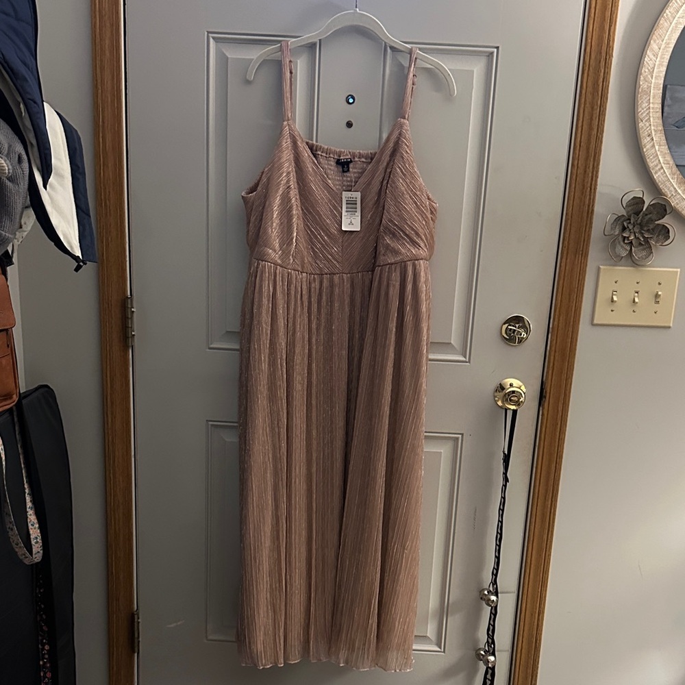 Torrid Shimmering Tan/Gold tea/floor length